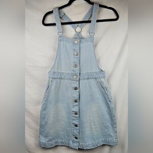 American Eagle Jean Jumper Button Down Dress Pockets Sm‎ Western Cowgirl  Fall